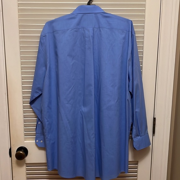 4. Stafford Men’s Long Sleeve Dress Shirt in Blue - Picture 9 of 11